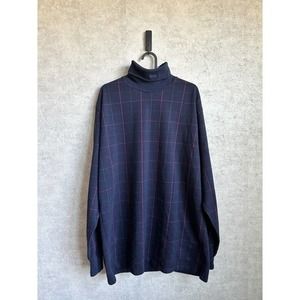 Vintage‎ 1990’s Polo by Ralph Lauren Grid Pattern Turtleneck Neck Logo Shirt